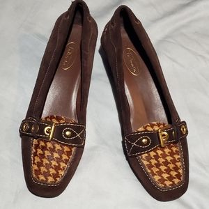 Talbots Two Tone Brown Suede and Calf Hair Loafer